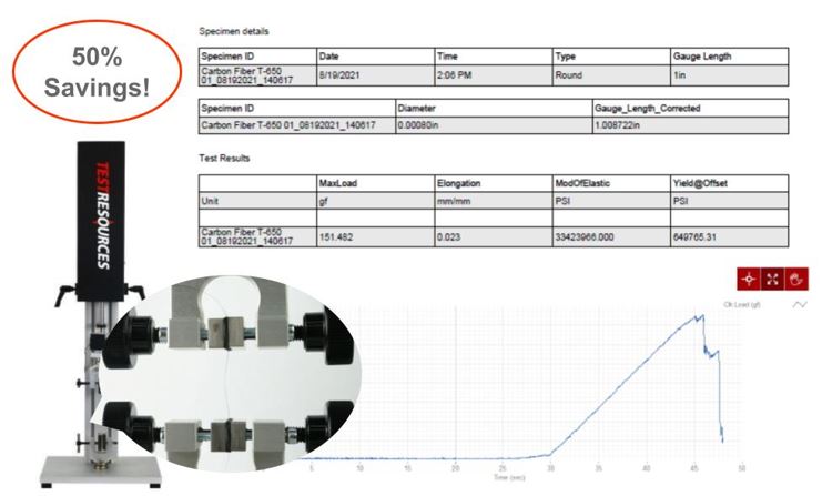 single carbon fiber test machine